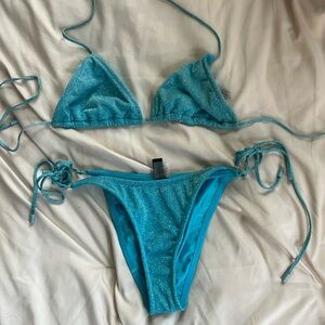 Triangl Turquoise Stevie Sparkle Bikini with Travel Bag